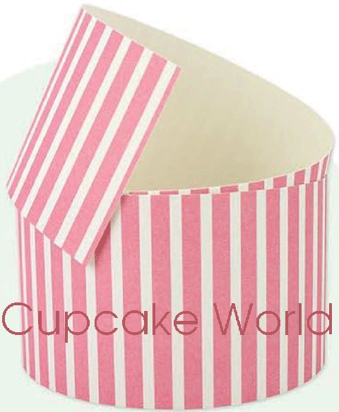 ROBERT GORDON PINK STRIPES CAKE COLLAR WRAPPER "PINK ROMANCE" 1M - Click Image to Close